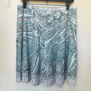 White House Black Market Women's Paisley Print Tiered Shimmery Mini Skirt - S